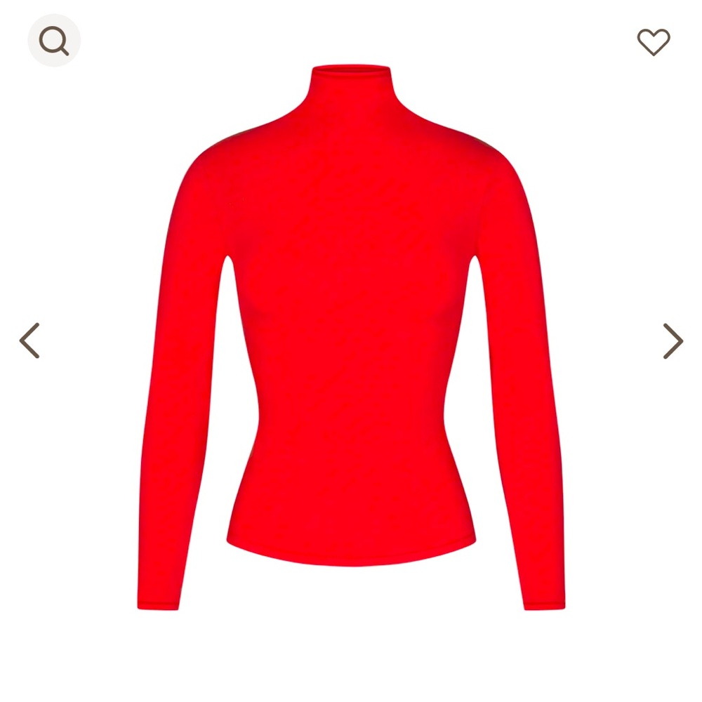 Skims Red Cotton Mock Turtleneck Size XL Brand New with Tags attached